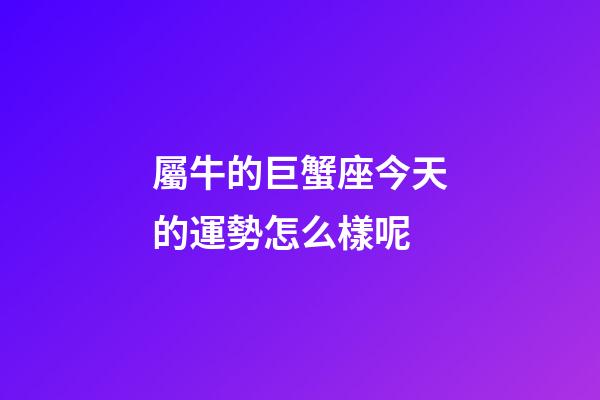 屬牛的巨蟹座今天的運勢怎么樣呢-第1張-星座運勢-玄機派