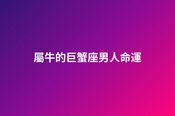 屬牛的巨蟹座男人命運-第1張-星座運勢-玄機派