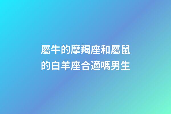 屬牛的摩羯座和屬鼠的白羊座合適嗎男生-第1張-星座運勢-玄機派