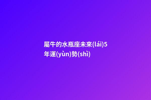 屬牛的水瓶座未來(lái)5年運(yùn)勢(shì)