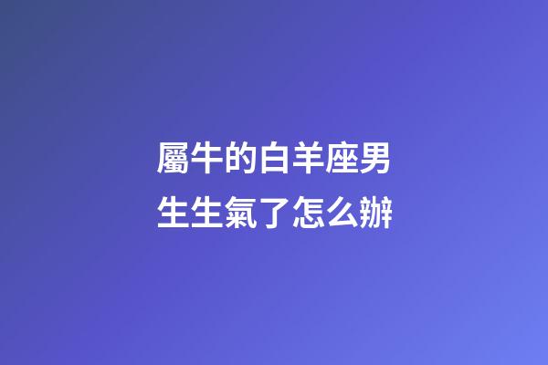 屬牛的白羊座男生生氣了怎么辦-第1張-星座運勢-玄機派