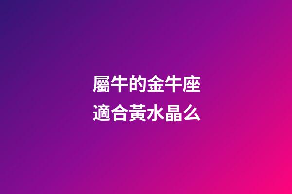 屬牛的金牛座適合黃水晶么-第1張-星座運勢-玄機派