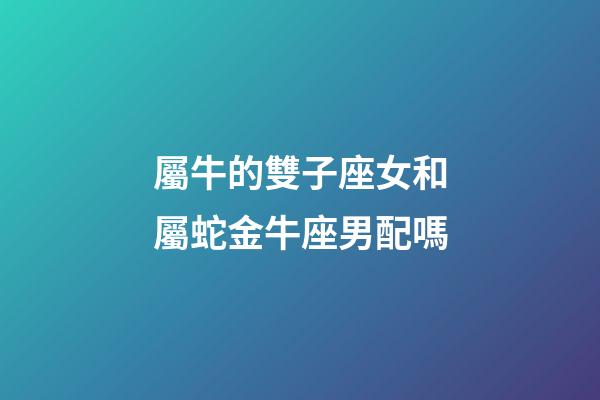 屬牛的雙子座女和屬蛇金牛座男配嗎-第1張-星座運勢-玄機派