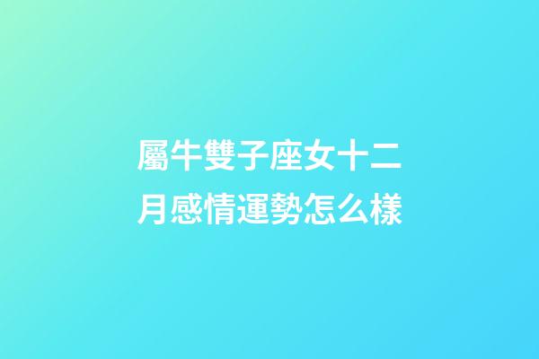 屬牛雙子座女十二月感情運勢怎么樣-第1張-星座運勢-玄機派