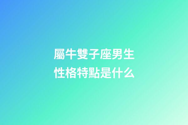 屬牛雙子座男生性格特點是什么-第1張-星座運勢-玄機派