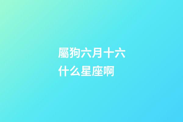 屬狗六月十六什么星座啊-第1張-星座運勢-玄機派