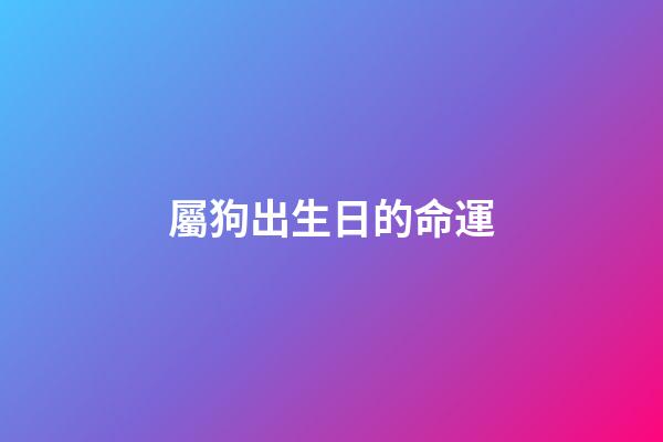 屬狗出生日的命運（屬狗哪日出生最好命）-第1張-星座運勢-玄機派