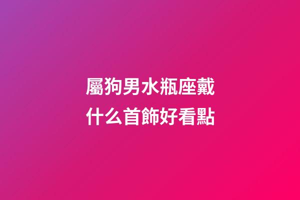 屬狗男水瓶座戴什么首飾好看點