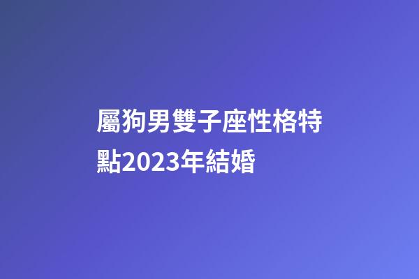 屬狗男雙子座性格特點2023年結婚-第1張-星座運勢-玄機派
