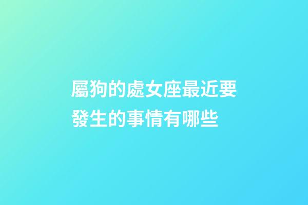 屬狗的處女座最近要發生的事情有哪些-第1張-星座運勢-玄機派