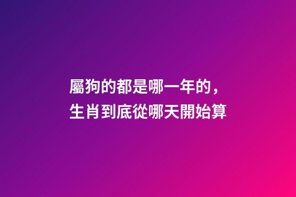 屬狗的都是哪一年的，生肖到底從哪天開始算-第1張-觀點(diǎn)-玄機(jī)派