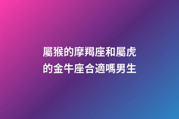 屬猴的摩羯座和屬虎的金牛座合適嗎男生-第1張-星座運勢-玄機派
