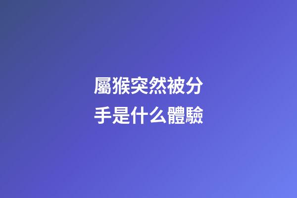 屬猴突然被分手是什么體驗