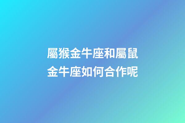 屬猴金牛座和屬鼠金牛座如何合作呢-第1張-星座運勢-玄機派