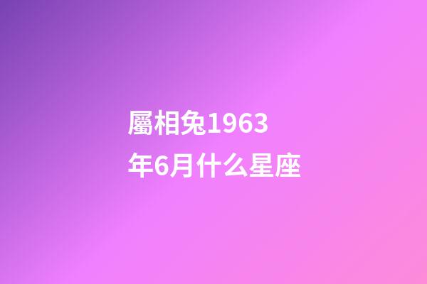 屬相兔1963年6月什么星座