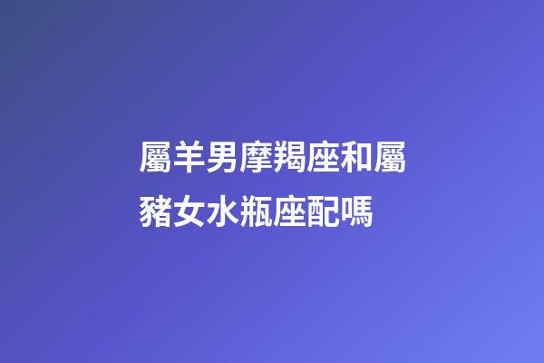 屬羊男摩羯座和屬豬女水瓶座配嗎-第1張-星座運(yùn)勢(shì)-玄機(jī)派
