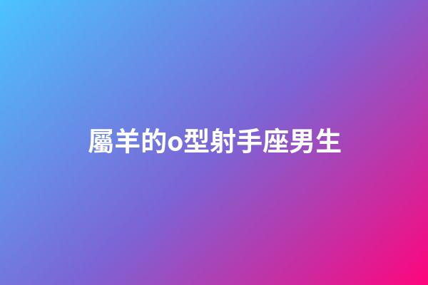 屬羊的o型射手座男生