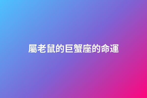 屬老鼠的巨蟹座的命運-第1張-星座運勢-玄機派