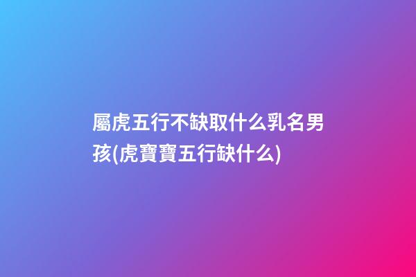屬虎五行不缺取什么乳名男孩(虎寶寶五行缺什么)