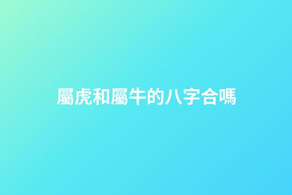 屬虎和屬牛的八字合嗎