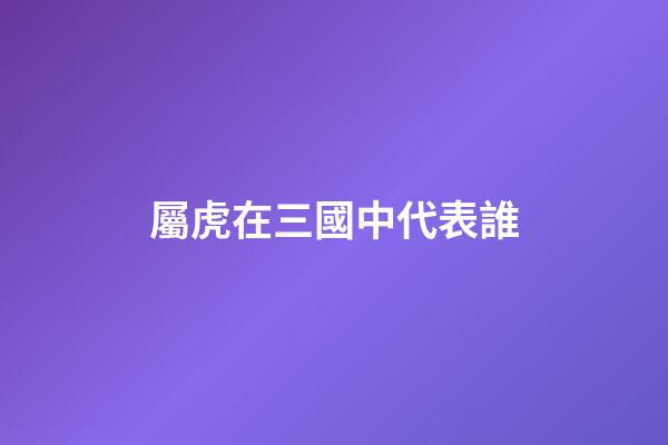 屬虎在三國中代表誰