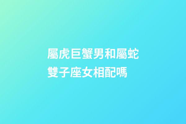 屬虎巨蟹男和屬蛇雙子座女相配嗎-第1張-星座運(yùn)勢-玄機(jī)派