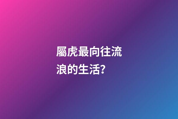 屬虎最向往流浪的生活？