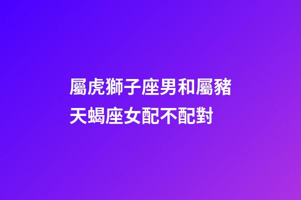 屬虎獅子座男和屬豬天蝎座女配不配對-第1張-星座運勢-玄機派