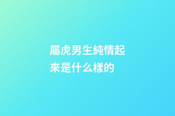 屬虎男生純情起來是什么樣的