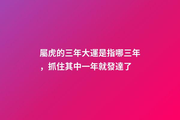 屬虎的三年大運是指哪三年，抓住其中一年就發達了