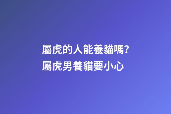 屬虎的人能養貓嗎？屬虎男養貓要小心