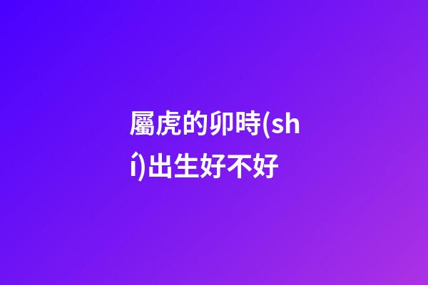 屬虎的卯時(shí)出生好不好