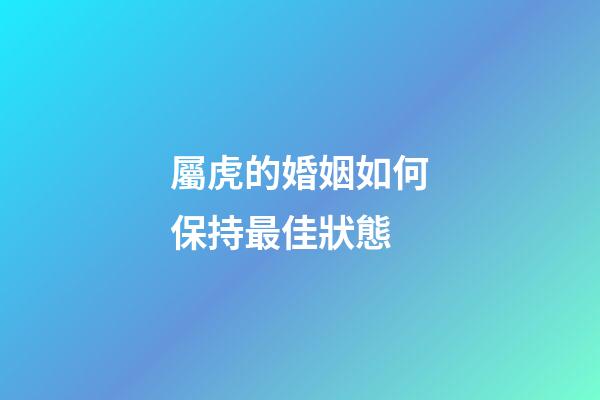 屬虎的婚姻如何保持最佳狀態