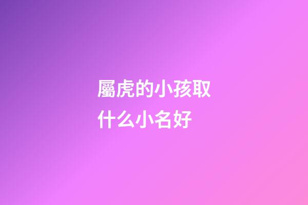 屬虎的小孩取什么小名好(屬虎的小孩起什么名字)-第1張-寶寶起名-玄機派