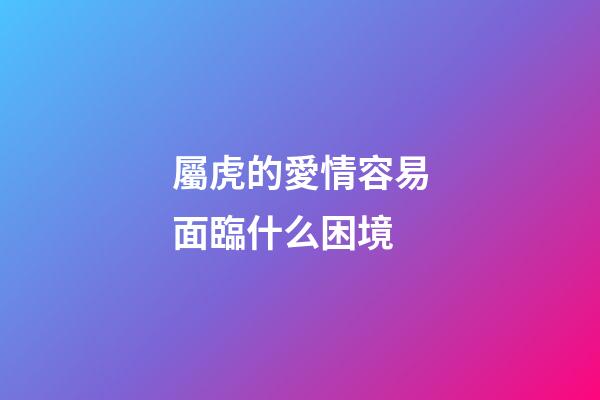 屬虎的愛情容易面臨什么困境