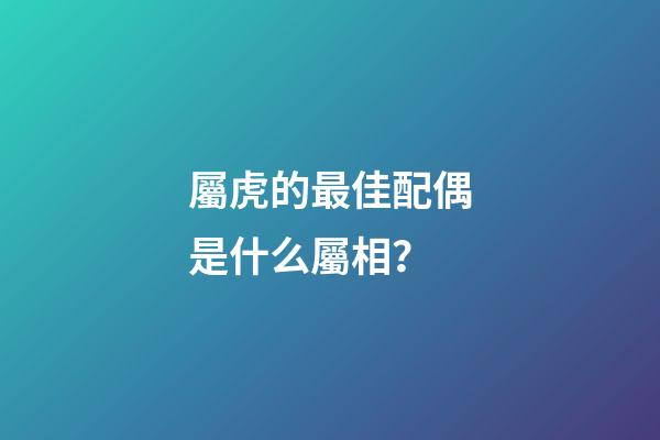 屬虎的最佳配偶是什么屬相？