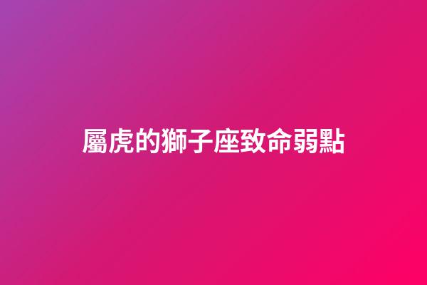 屬虎的獅子座致命弱點