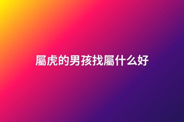 屬虎的男孩找屬什么好