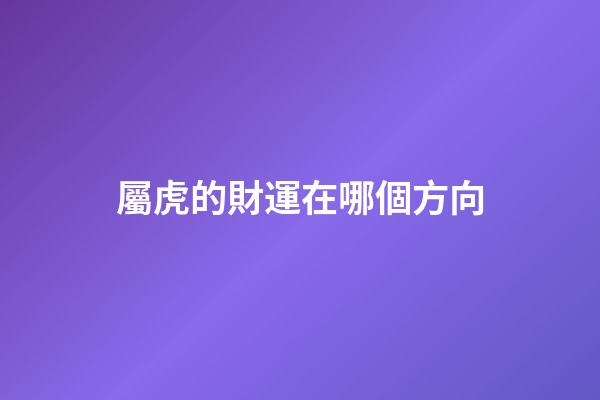 屬虎的財運在哪個方向
