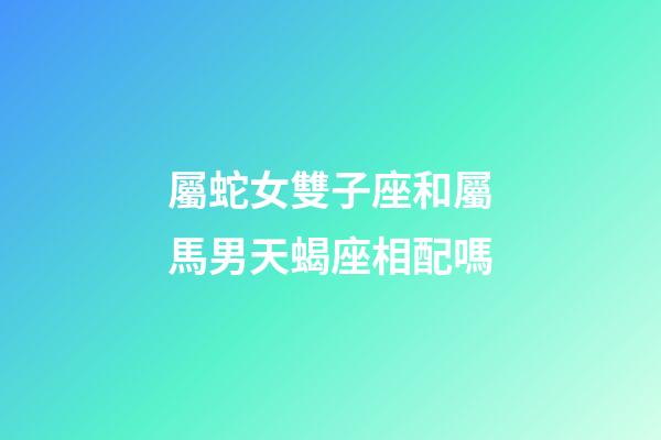 屬蛇女雙子座和屬馬男天蝎座相配嗎-第1張-星座運勢-玄機派