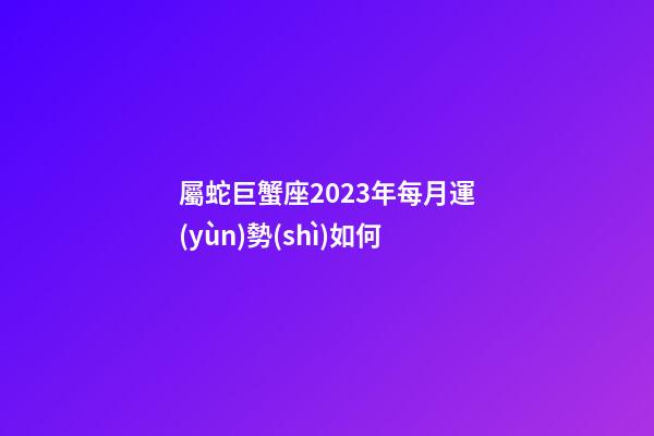 屬蛇巨蟹座2023年每月運(yùn)勢(shì)如何-第1張-星座運(yùn)勢(shì)-玄機(jī)派