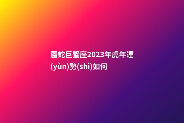 屬蛇巨蟹座2023年虎年運(yùn)勢(shì)如何