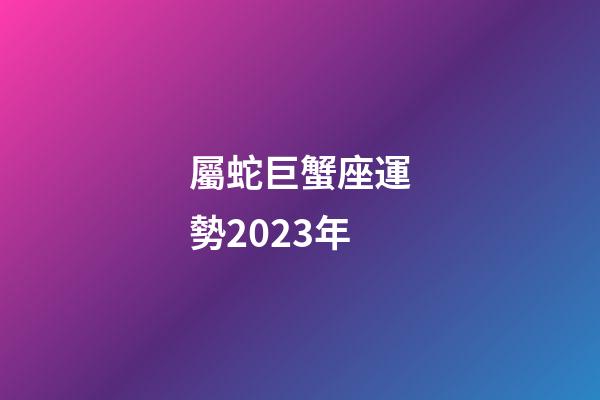 屬蛇巨蟹座運勢2023年-第1張-星座運勢-玄機派