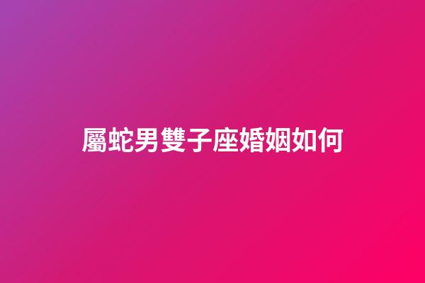 屬蛇男雙子座婚姻如何