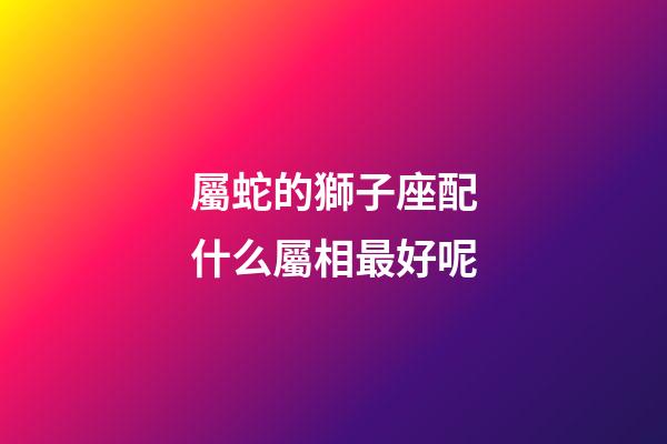 屬蛇的獅子座配什么屬相最好呢-第1張-星座運勢-玄機派