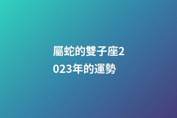屬蛇的雙子座2023年的運勢-第1張-星座運勢-玄機派