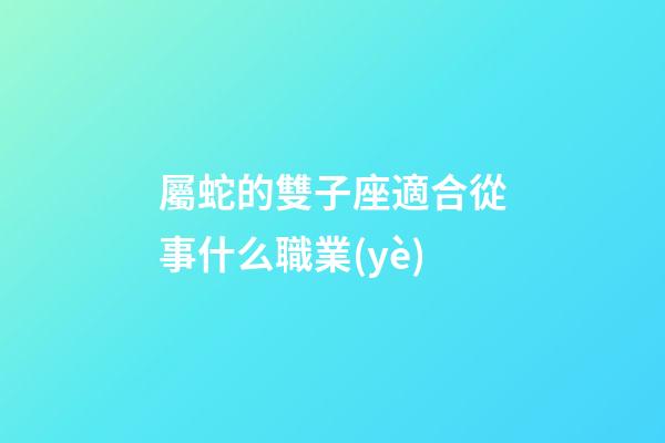 屬蛇的雙子座適合從事什么職業(yè)