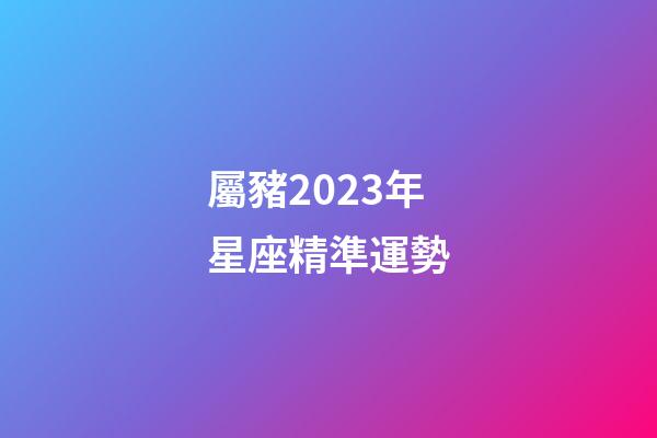屬豬2023年星座精準運勢
