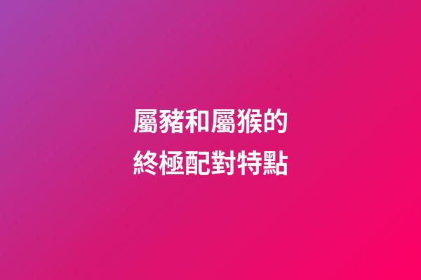 屬豬和屬猴的終極配對特點