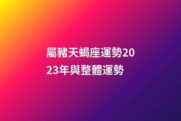 屬豬天蝎座運勢2023年與整體運勢